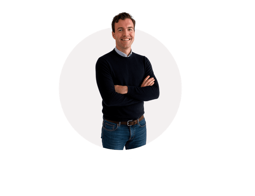 Tim van Capelle in cirkel achtergrond